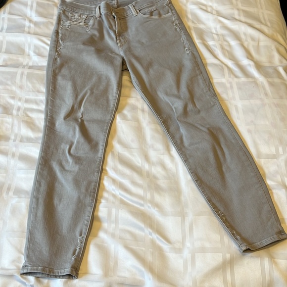 J BRAND skinny cropped distressed grey jeans - Picture 8 of 10